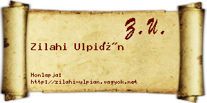 Zilahi Ulpián névjegykártya